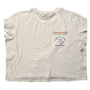 Torrid White Relaxed Fit Crop Tshirt